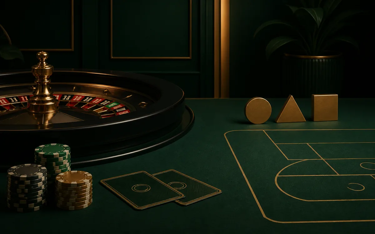 Mesa de cassino em pausa como símbolo de limites de jogo